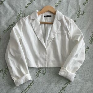 White Cropped Blazer